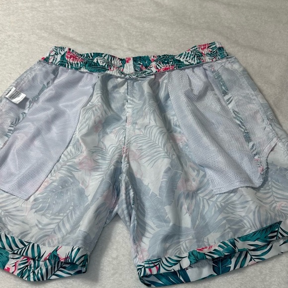 Free Planet Green and Pink Leaf Swim Flamingo Trunks - Picture 11 of 11